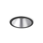 Ideal Lux Downlight Φωτιστικό Χωνευτής Τοποθέτησης Μονόφωτο Game Round 192321 11W Μαύρο Ασημί