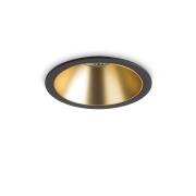 Ideal Lux Downlight Φωτιστικό Χωνευτής Τοποθέτησης Μονόφωτο Game Round 192345 11W Μαύρο Χρυσό