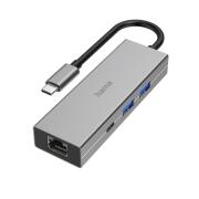 Hama USB-C Multiport Hub 4 θύρών, 2 x USB-A, 1 x USB-C και 1 x LAN/Ethernet