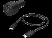 Hama Φορτιστής Αυτοκινήτου USB-C,PD / QC,30W και Καλώδιο USB-C σε USB-C 1m, Μαύρο