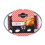 Ô Cuisine Σετ Γυάλινα Πυρίμαχα Σκεύη Οβάλ 39x27cm και 30x21cm