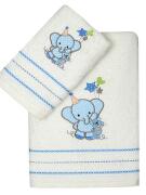 Σετ πετσέτες κεντητές Elephant 03 Blue