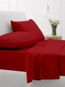 Σετ Σεντόνια Cotton Feelings 113 Red Μονό με λάστιχο(105x205+30)