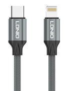 LDNIO καλώδιο Lightning σε USB-C LC441I 30W PD 1m γκρι