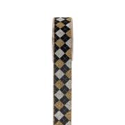 ΚΟΡΔ. VELVET ARGYLE ΜΑΥΡΟ STRASS PATTERN 4,5cmx9m