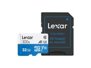 Lexar® 32GB High-Performance 300x microSDHC™ UHS-I cards (45MB/s) + adapter