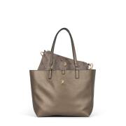 US Polo Assn. Τσάντα χειρός διπλής όψεως 28x26.5x14cm σειρά Malibu Bronze