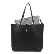 US Polo Assn. Τσάντα χειρός δίπλής όψης 33x31x13cm σειρά Malibu Black