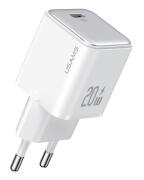 USAMS φορτιστής τοίχου US-CC183 USB-C θύρα εξόδου 20W PD λευκός