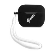 Guess Vintage Script White Logo Θήκη προστασίας από σιλικόνη για Apple Airpods Pro (Μαύρη/Λευκή)