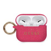 Guess Printed Logo  Θήκη προστασίας από σιλικόνη για Apple Airpods Pro (Fuchsia/Glitter)