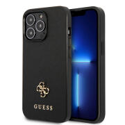 Guess Saffiano Small 4G Back Cover Πλαστικό Μαύρο (iPhone 13 Pro)