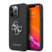 Guess Saffiano 4G Metal Logo Back Cover Πλαστικό Μαύρο (iPhone 13 Pro Max)