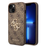 Guess 4G Big Metal Logo Back Cover Πλαστικό Καφέ (iPhone 14 Plus)