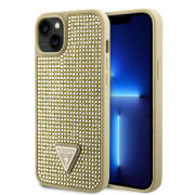 Guess Rhinestones Triangle Back Cover Σιλικόνης Χρυσό (iPhone 14)