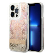 Guess Liquid Glitter Paisley Back Cover Σιλικόνης Χρυσό (iPhone 14 Pro Max)