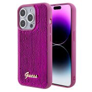 Guess Script Metal" Back Cover Πλαστικό Φούξια (iPhone 15 Pro Max)