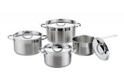 Heinner Set Κατσαρόλες 8 τεμ. 16X9.5-18 X10.5-20x11,5εκ-24X13.5εκ Inox/Induction