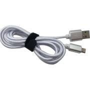 Simply Καλώδιο Data USB to Micro USB 1m Πλεκτό Ασημί