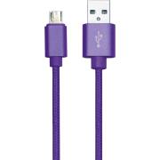 Simply Καλώδιο Data USB to Micro USB 1,5m Πλεκτό Μωβ