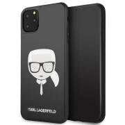 Karl Lagerfeld Iconic Glitter Karl's Head Back Cover Πλαστικό Μαύρο (iPhone 11 Pro Max)