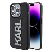 Karl Lagerfeld 3d Logo Glitter Back Cover Μαύρο (iPhone 15 Pro)