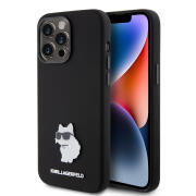 Karl Lagerfeld Choupette Back Cover Μεταλλική Μαύρο (iPhone 15 Pro Max)