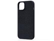 MOB NJORD IPHONE 15 PLUS CASE SALMON LEATHER MAGSAFE BLACK