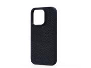 MOB NJORD IPHONE 15 PRO CASE SALMON LEATHER MAGSAFE BLACK