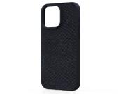 MOB NJORD IPHONE 15 ULTRA CASE SALMON LEATHER MAGSAFE BLACK