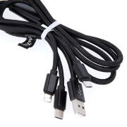 Regular USB to Lightning / Type-C / micro USB Cable Μαύρο 1m (OEM001520)