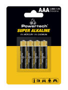 POWERTECH αλκαλικές μπαταρίες Super Alkaline PT-1213 AAA 1.5V 4τμχ