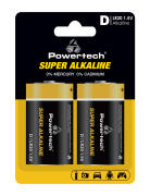 POWERTECH αλκαλικές μπαταρίες Super Alkaline PT-1217 LR20 1.5V 2τμχ