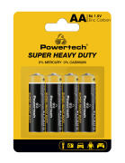 POWERTECH μπαταρίες Zinc Carbon Super Heavy Duty PT-1219 AA 1.5V 4τμχ