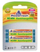 POWERTECH επαναφορτιζόμενη μπαταρία PT-159 1000mAh AAΑ (R03) 2 τμχ