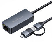 POWERTECH αντάπτορας δικτύου PTR-0149 USB & USB-C 1000 Mbps γκρι