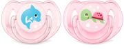 Philips Avent Πιπίλα Σιλικόνης Με Κρίκο Ροζ Classic Pacifiers 6-18m SCF169/38 2τμχ