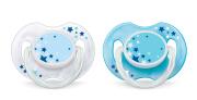 Philips Avent Πιπίλα Σιλικόνης 6-18m Μπλε Night Time Pacifiers SCF176/18 2τμχ