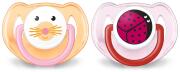 Philips Avent Πιπίλα Σιλικόνης με Κρίκο Animal Pacifiers 6-18m ΣιλικόνηςSCF182/15 2τμχ