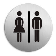 SEILFLECHTER πινακίδα WC γυναικών/ανδρών 972069 αυτοκόλλητη Φ75mm