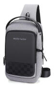 ARCTIC HUNTER Τσάντα Crossbody XB00105-BK USB αδιάβροχη γκρι