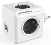 Allocacoc® PowerCube |Original USB| Πολύπριζο 4 θέσεων &amp; 2 USB – Γκρι