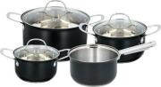 Alpina Σετ Κατσαρόλες Cookware Set Matt Black 7pc Ø20xh11,5cm