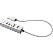 Yenkee USB 2.0 Hub 3 Θέσεων & Card Reader Ασημί YHC 101SR