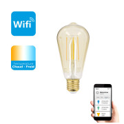 Xanlite Kozii Λαμπτηρας Led Smart Wifi και Bluetooth Filament CCT E27 ST64 5,5W 470LM