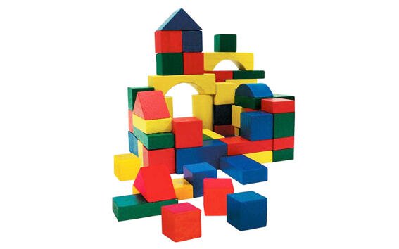 Wooden Toys Σετ από 75 τεμ. Ξύλινα Τουβλάκια σε συσκευασία μεταφοράς για παιδιά άνω των 3 ετών