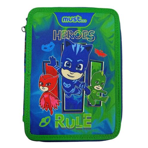 PJ Masks Heroes Rule Must Σχολική Κασετίνα Διπλή Γεμάτη