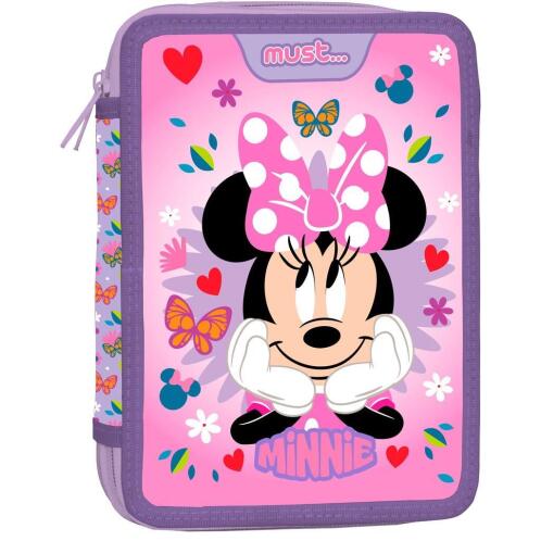 Disney Minnie Mοuse Must Σχολική Κασετίνα Διπλή Γεμάτη 2 Θήκες