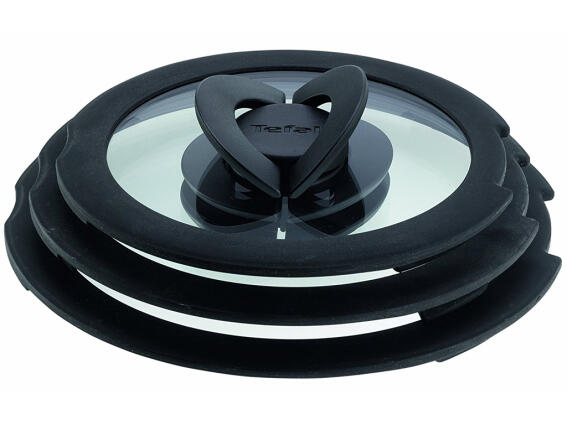 Tefal Ingenio Σετ Γυάλινα καπάκια 16/18/20cm με στεφάνι από Σιλικόνη και Πτυσσόμενη Χειρολαβή