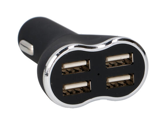 Dunlop Φορτιστής Αυτοκινήτου με 4 Θύρες USB Ισχύος 12/24V σε Μαύρο χρώμα, 07143